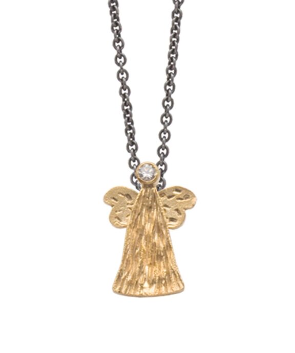 HEIRING SKYTSENGEL VEDHÆNG LUKKET SØLV FORGYLDT - 51-5-76FG