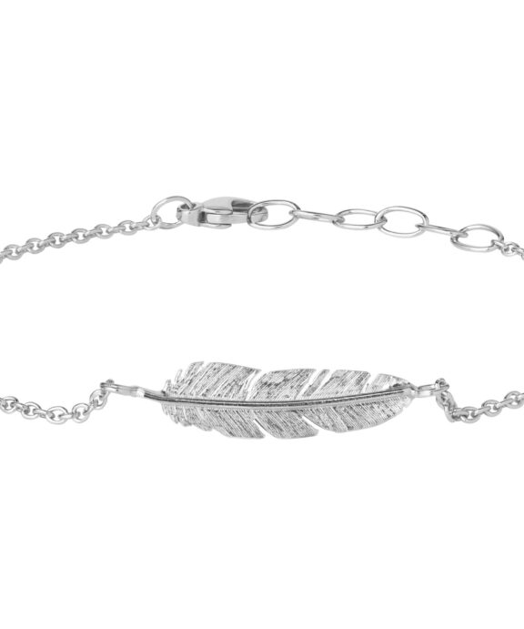 HEIRING ARMBÅND SØLV RHODINERET MED FJER -51-5-87RH