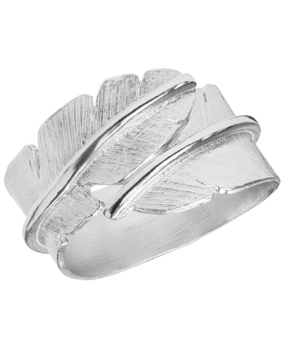 HEIRING RING FJER MELLEM SØLV RHODINERET