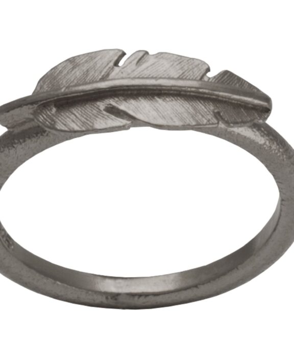 HEIRING RING FEATHER MINI SØLV OXYDERET