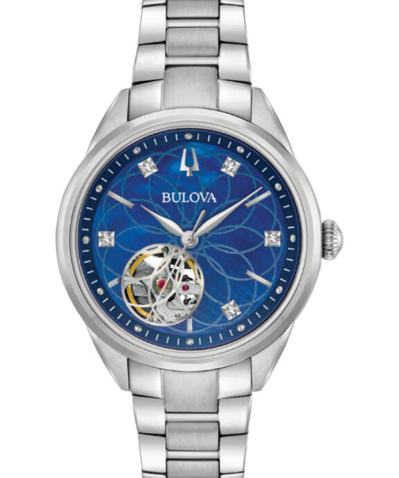 BULOVA LADIES AUTOMATIK BLUE DIAL - 96P191