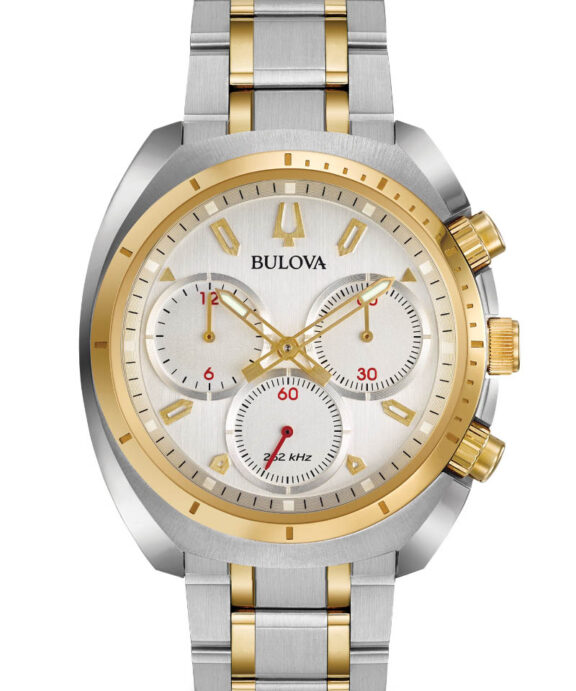 BULOVA CURV HERRE UR BICOLOUR MED LÆNKE OG CHRONOGRAPH - 98A157