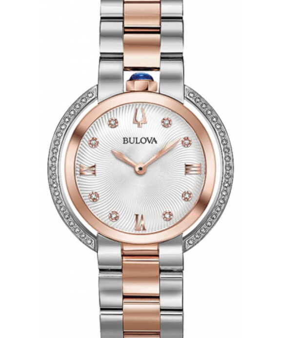 BULOVA RUBAIYAT UR DAME STÅL OG ROSA FARVET MED LÆNKE - 98R247
