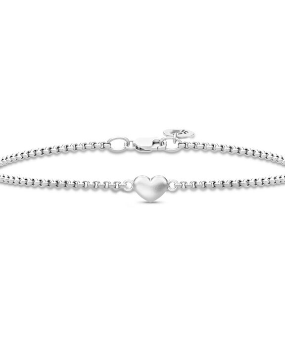 JULIE SANDLAU LOVE ARMLÆNKE HJERTE SØLV RHODINERET - BR183RH