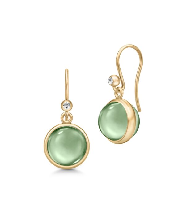 JULIE SANDLAU PRIME ØREBØJLE MED GRØN AMETYST FARVET KRYSTAL - HKS181GDGRATCRCZ