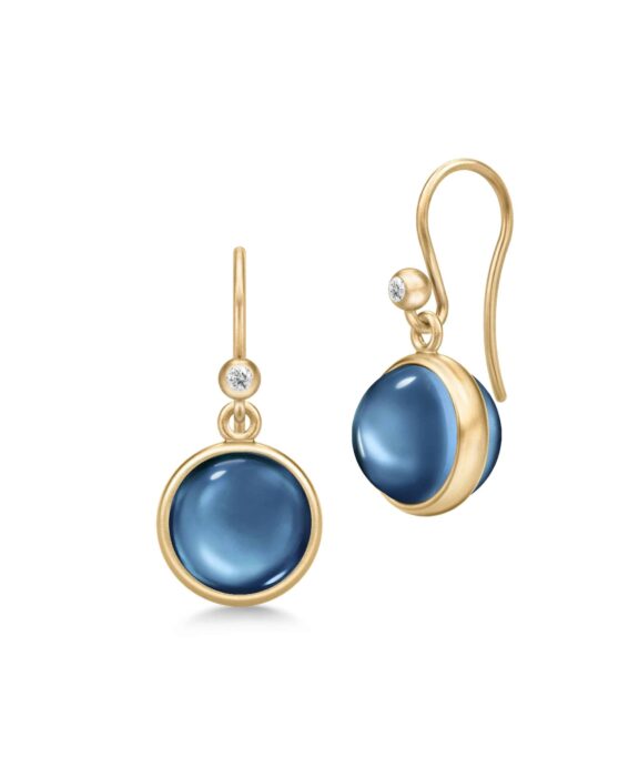 JULIE SANDLAU PRIME ØREHÆNGER SØLV FORGYLDT MED SAFIRBLÅ KRYSTAL - HKS181GDSACRCZ