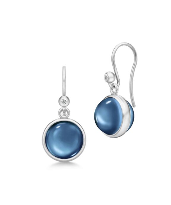 JULIE SANDLAU PRIME ØRERINGE SØLV RHODIUM MED SAFIR - HKS181RHSACRCZ