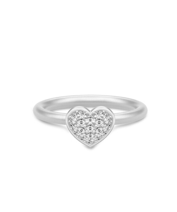 JULIE SANDLAU PURE HEART RING SØLV MED STEN STR. 52 - RI187RHCZ