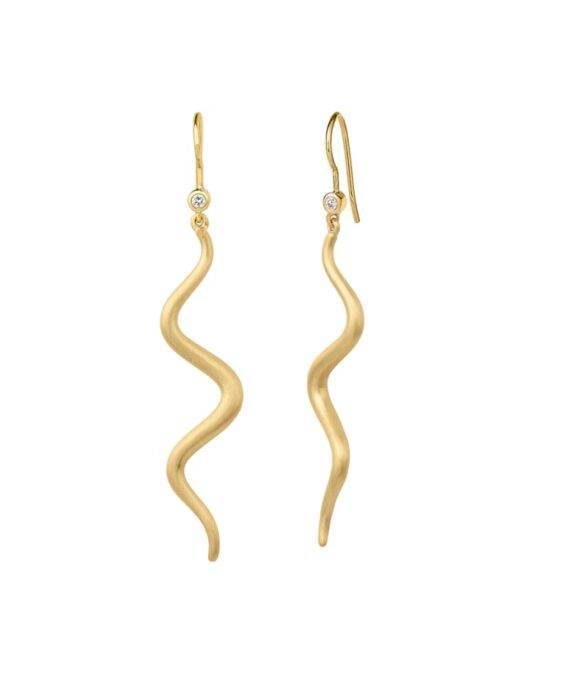 BYBIEHL WAVE ØRERINGE FORGYLDT SØLV - 4-021-GP