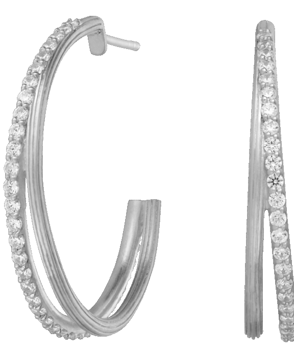 BYBIEHL ISLA DUO SPARKLE MEDIO ØRERINGE SØLV - 4-024A-R