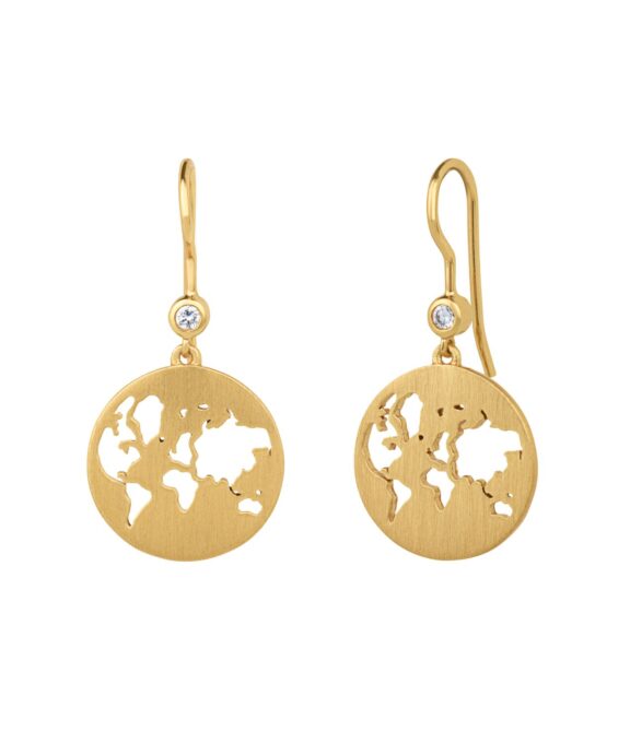 BYBIEHL BEAUTIFUL WORLD ØRERING SØLVFORGYLDT MED STENE - 4-1601-GP