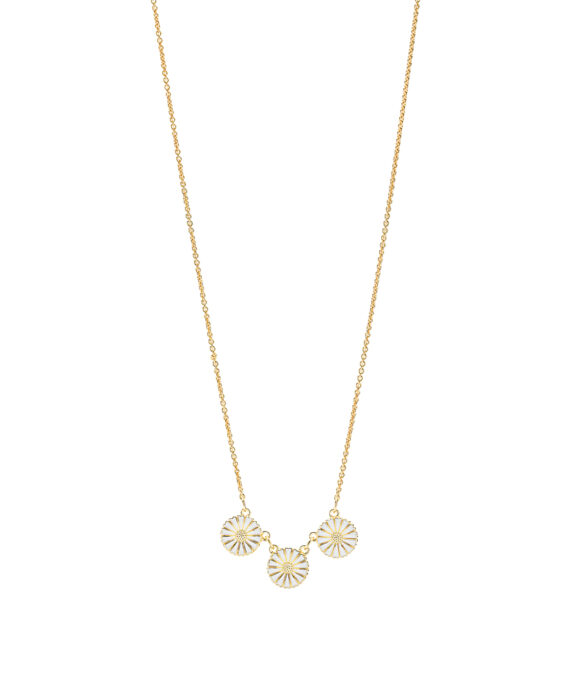 LUND COPENHAGEN MARGUERIT HALSKÆDE FORGYLDT SØLV 3X11 MM - 902011-3-M