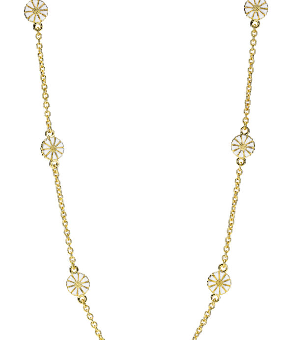 LUND COPENHAGEN MARGUERIT HALSKÆDE SØLV FORGYLDT 9X7,5 MM 42-48 CM - 90207548-9-M