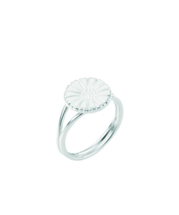 LUND COPENHAGEN SØLV MARGUERIT RING 11 MM HVID - 907011-H