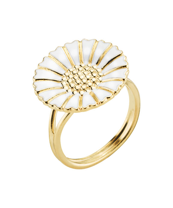 LUND COPENHAGEN SØLV FORGYLDT MARGUERIT RING 18 MM - 907018-M