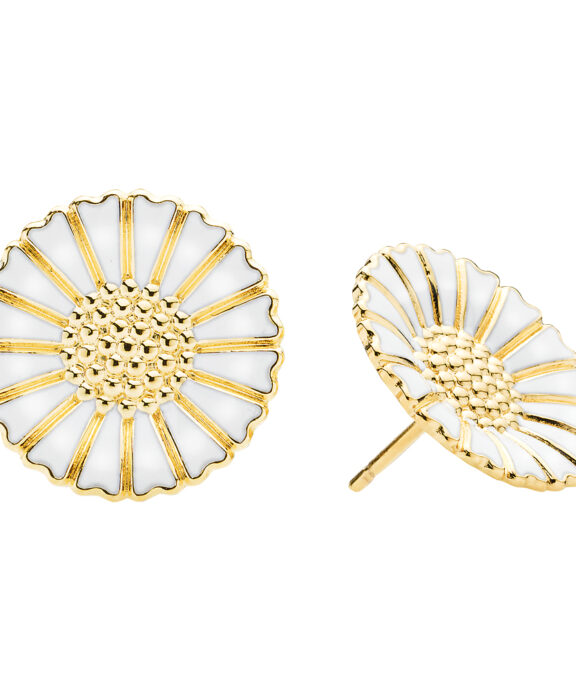 LUND COPENHAGEN FORGYLDT SØLV MARGUERIT ØRESTIK 18 MM - 909018-4-M