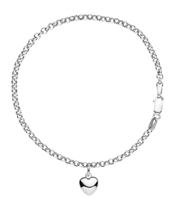 LUND COPENHAGEN ÆRTE ARMBÅND SØLV MED HJERTE - 9971818