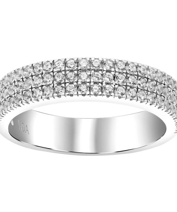 JOANLI NOR RING SØLV 3 RÆKKER MED SYNTETISK ZIRKONIA