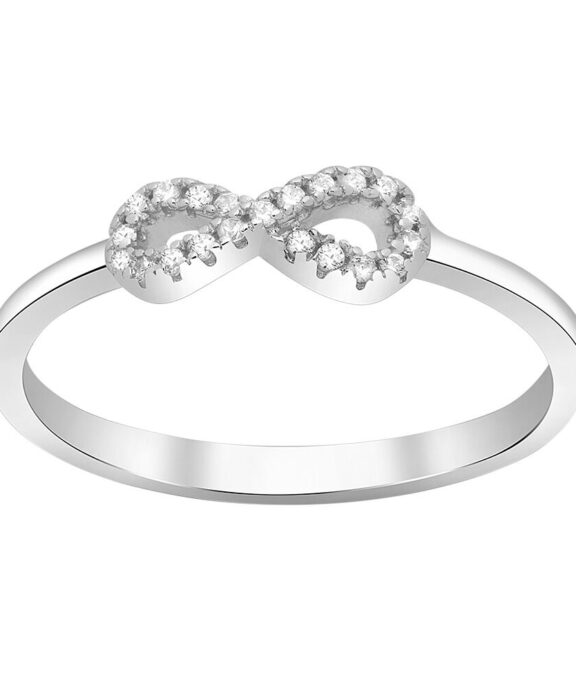 JOANLI NOR RING SØLV 12MM UENDELIGHEDSTEGN MED SYNTETISK ZIRKONIA