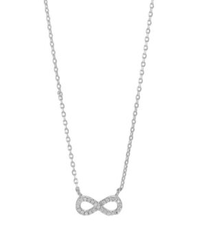 JOANLI NOR AGNANOR HALSKÆDE SØLV 12MM UENDELIGHEDSTEGN MED ZIRKONIA - 20450510900