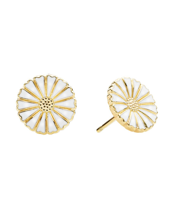 LUND COPENHAGEN MARGUERIT ØRERINGE 11MM FORGYLDT SØLV - 909011-4-M