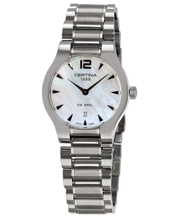 CERTINA DS SPEL RUND STÅL DAME HVID PERLEMOR MED LÆNKE