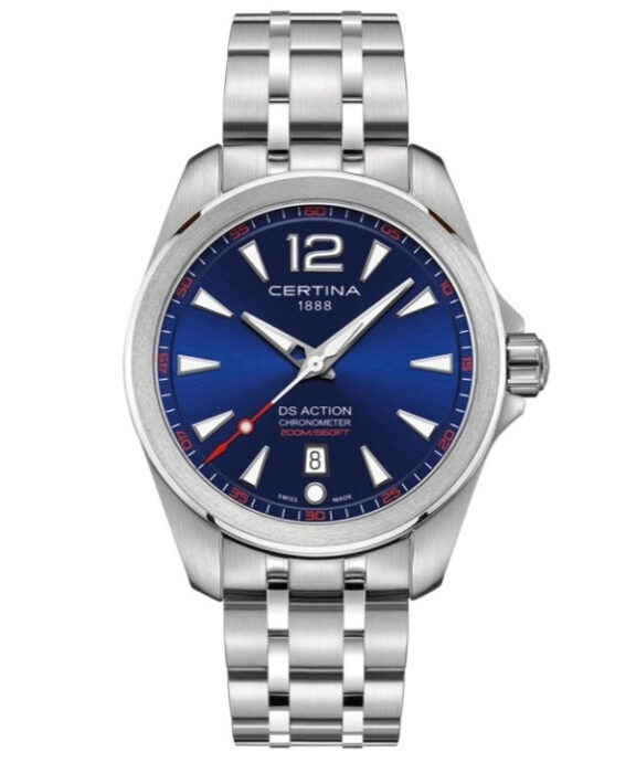 CERTINA DS ACTION HERRE STÅL SKIVE BLÅ - C0328511104700