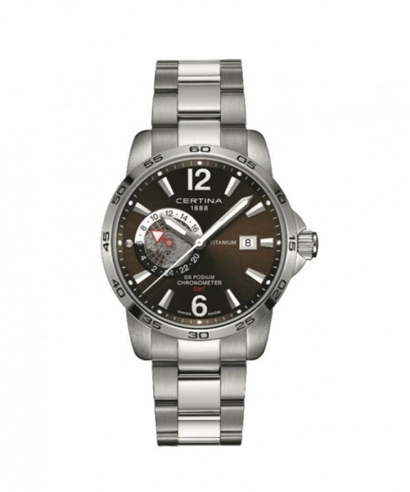 CERTINA PODIUM HERRE GMT TITAN BRUN SKIVE MED LÆNKE