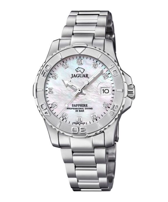 JAGUAR LADY DIVER STÅL MED HVID SKIVE 200M