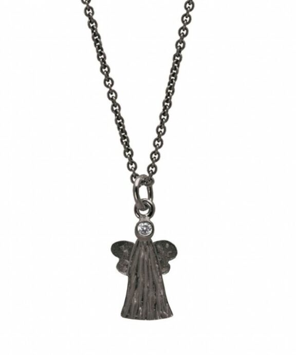 HEIRING SKYTSENGEL LUKKET - SØLV OXYDERET