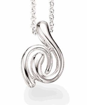 SØLV VEDHÆNG 2 BUER MED KÆDE