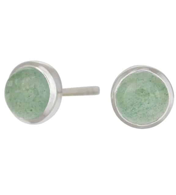 NORDAHL JEWELLERY SWEETS SØLV ØRESTIK RUND MED GRØN AVENTURIN 7 MM - 30290140900