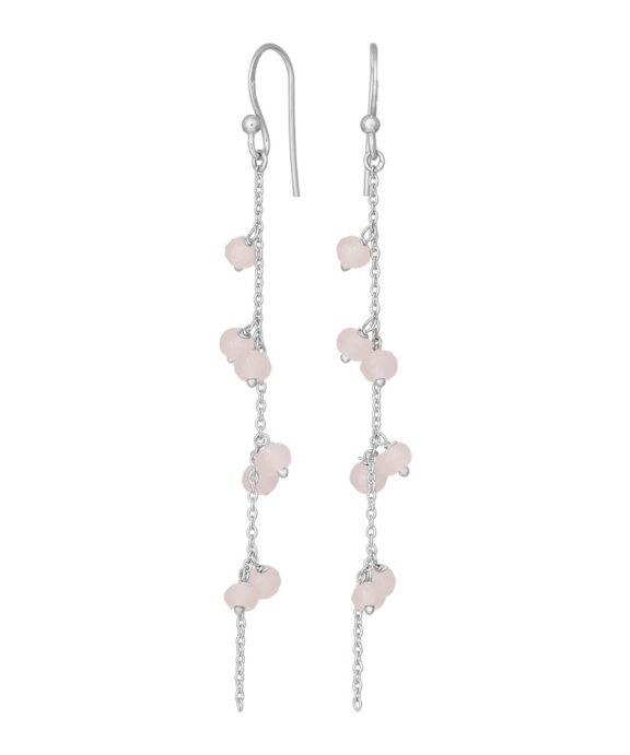 NORDAHL JEWELLERY SØLV ØREBØJLER SWEETS MED ROSA QUARTS - 353 001