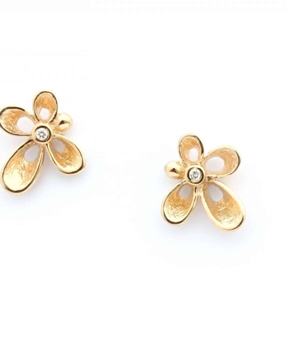 PER BORUP VIOLINA ØRERINGE 14 KARAT GULD MED BRILLANT - 723ØX