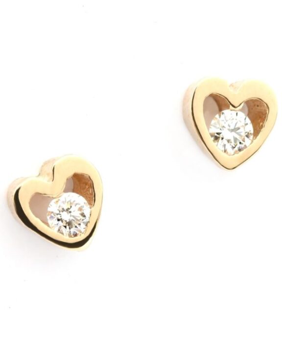 PER BORUP OPEN YOUR HEART ØRERINGE 14 KARAT GULD MED BRILLANT - 941ØX