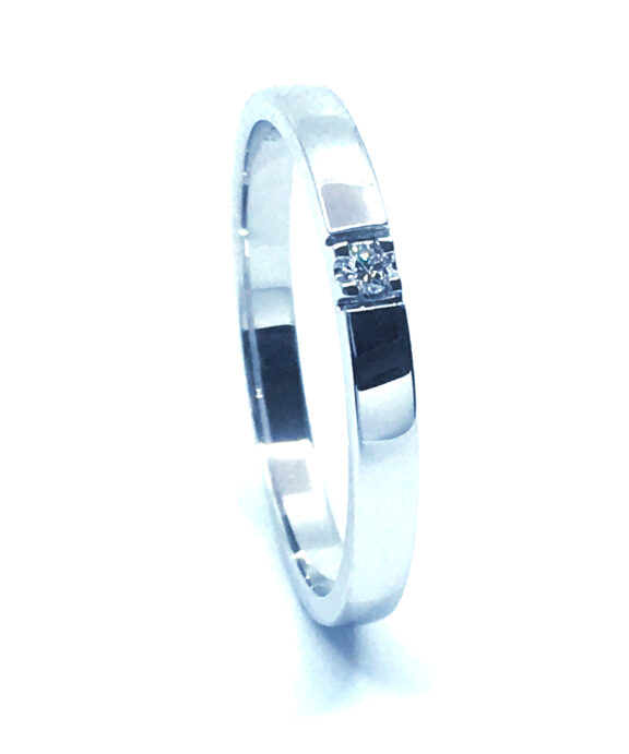 CHRISTOFFERSEN JEWELLERY ALLIANCE RING 14 KARAT HVIDGULD MED BRILLANT - 5001000-5