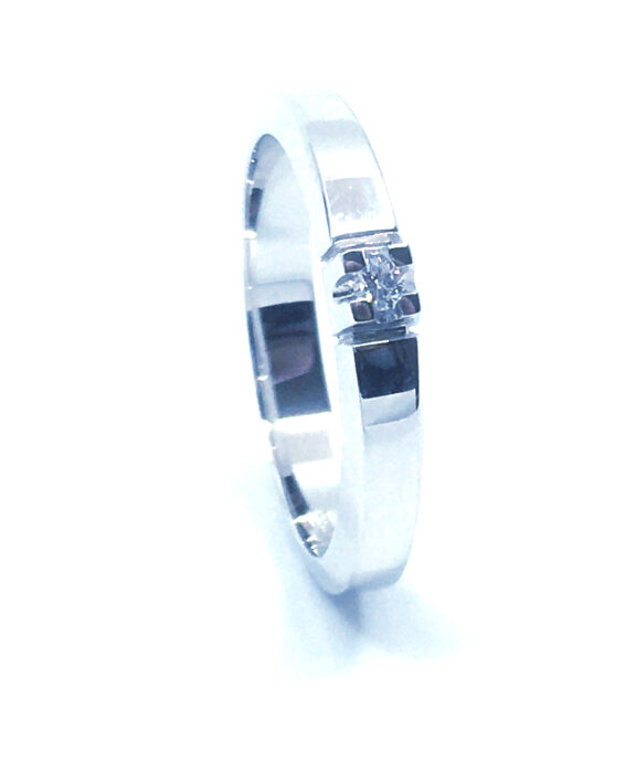 CHRISTOFFERSEN JEWELLERY ALLIANCE RING 14 KARAT HVIDGULD MED BRILLANT - 5001003-5