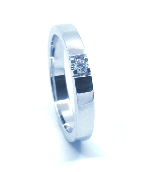 CHRISTOFFERSEN JEWELLERY ALLIANCE RING 14 KARAT HVIDGULD MED BRILLANT - 5000862-5