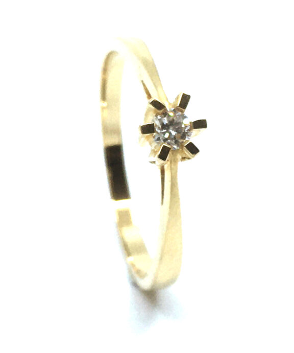 CHRISTOFFERSEN JEWELLERY 14 KARAT GULD CARLA RING MED BRILLANT 0,05 CT. W/SI - 5000153
