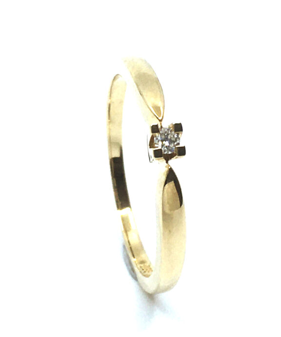 CHRISTOFFERSEN JEWELLERY EVA RING 8 KARAT GULD MED BRILLANT 0,03 CARAT - 5000791-3