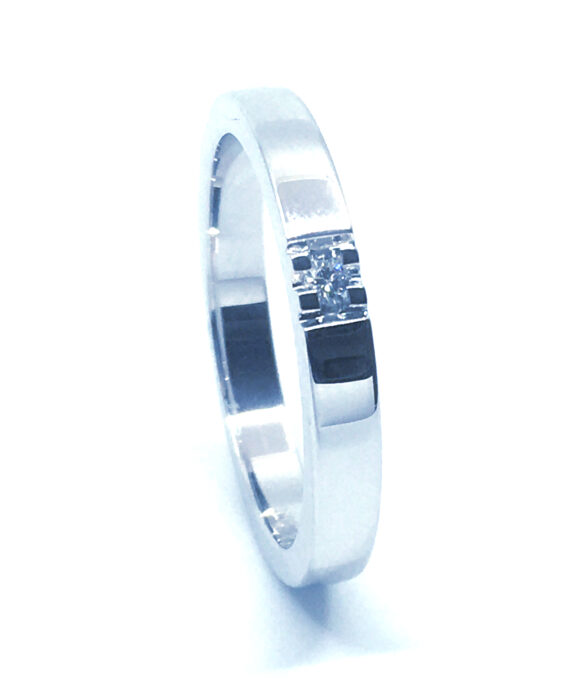 CHRISTOFFERSEN JEWELLERY ALLIANCE RING 14 KARAT HVIDGULD MED BRILLANT - 5000914-5