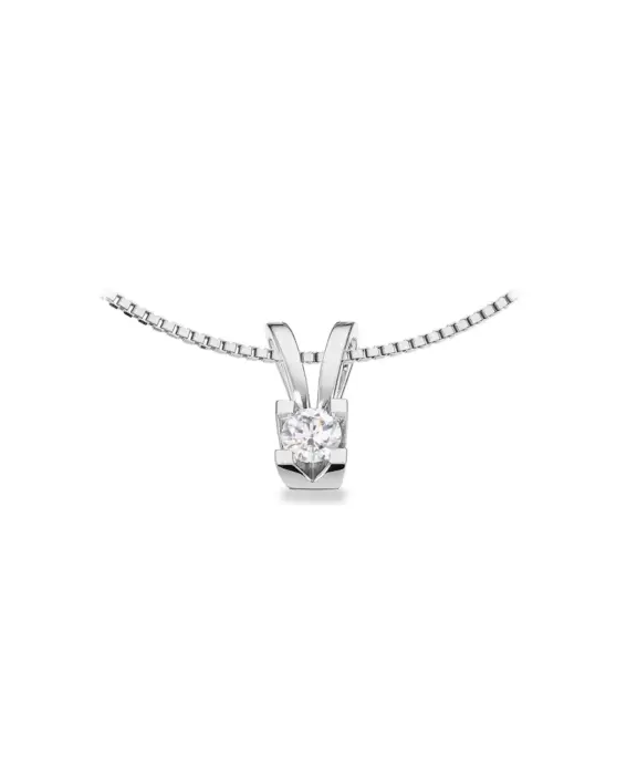 KLEOPATRA 14 KARAT HVIDGULD VEDHÆNG MED BRILLANT - 2136,20