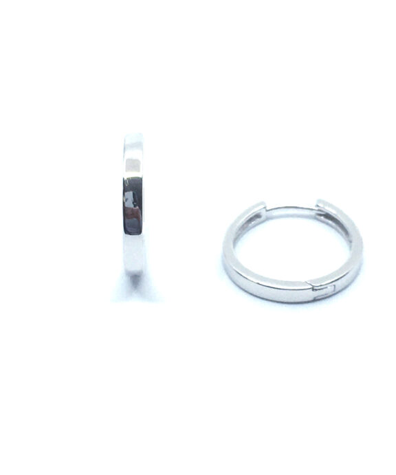 SØLV BLANK KNÆK CREOL RHODINERET DIAMETER 16,5 MM BREDDE 2,30 MM