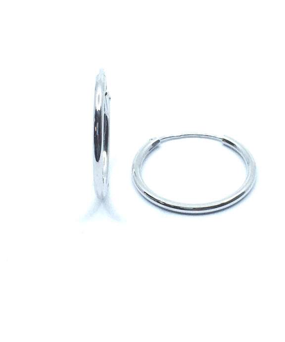 SØLV BLANK CREOL RHODINERET DIAMETER 20 MM BREDDE 1,50 MM