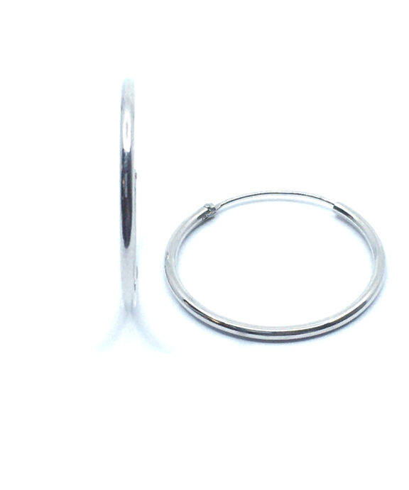 SØLV BLANK CREOL RHODINERET DIAMETER 25 MM BREDDE 1,50 MM