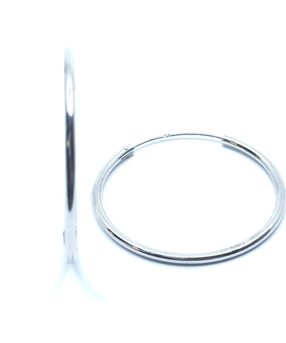 SØLV BLANK CREOL RHODINERET DIAMETER 30 MM BREDDE 1,50 MM