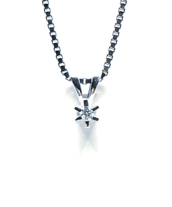 CHRISTOFFERSEN JEWELRY CARLA HALSKÆDE 8KT HVIDGULD MED DIAMANT - 4000154-5