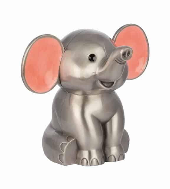 NORDAHL SPAREBØSSE FORTINNET ELEFANT MED LYSERØDE ØRER - 92015276202