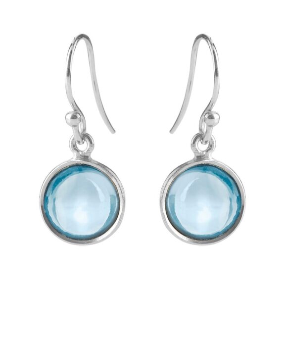 SUSANNE FRIIS BJØRNER SØLV ØREHÆNGER MED 10 MM SYNTETISK TOPAS - 5521-1-186