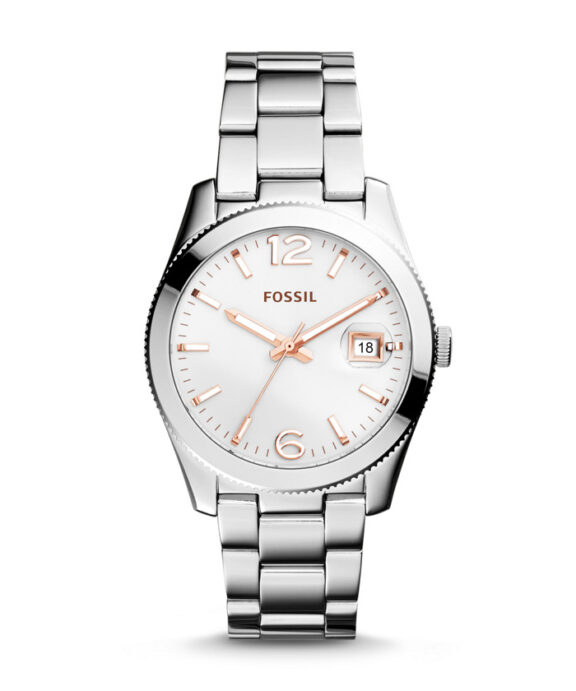 FOSSIL DAMEUR STÅL M/LYS SKIVE+ROSA VISERE - ES3728